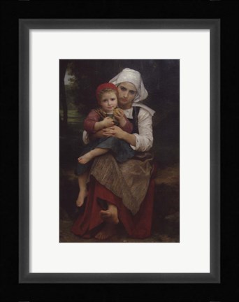Framed Breton Brother and Sister Print
