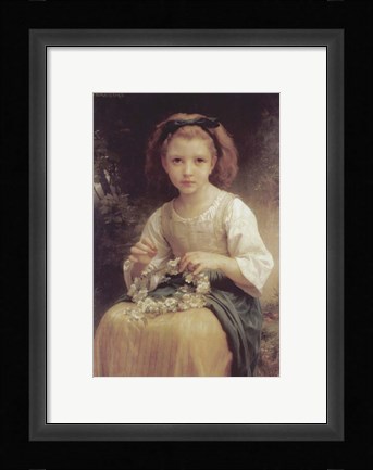 Framed Child Braiding a Crown Print