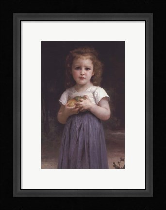 Framed Little Girl Holding Apples in Her Hands Print