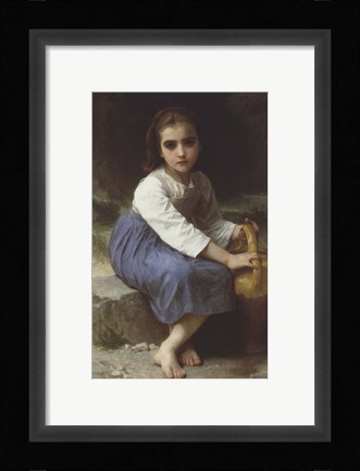 Framed Young Girl with a Pitcher; Jeune Fille a La Cruche, 1885 Print