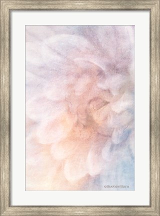 Framed Soft Dahlia Pastel Blue Lilac Print