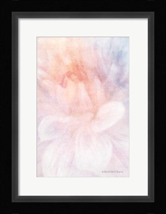 Framed Soft Dahlia Pastel Peach Lilac Print