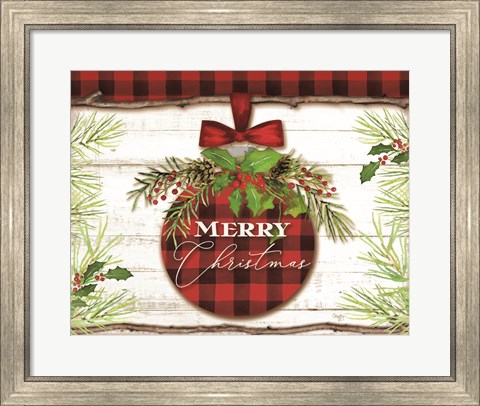 Framed Merry Christmas Ornament Print