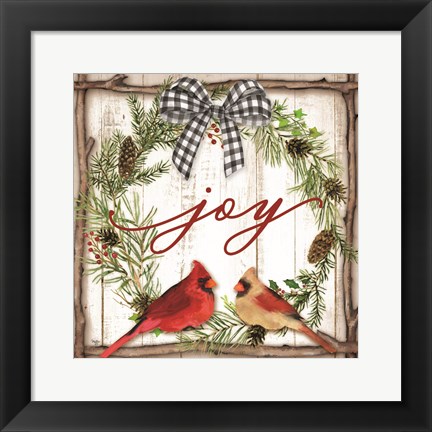 Framed Joy Wreath Print
