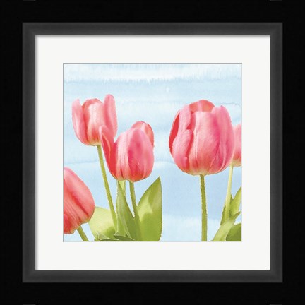Framed Fresh Spring Tulips I Print