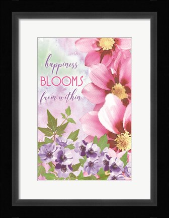 Framed Happiness Blooms Within Print