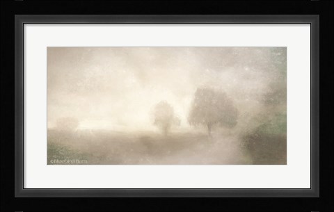 Framed Foggy Soft Morning Landscape Print