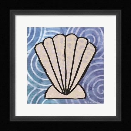 Framed Whimsy Coastal Clam Shell Print