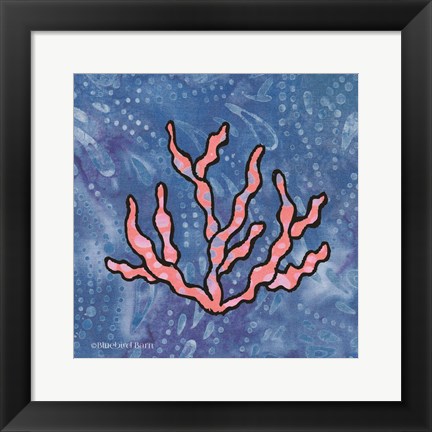 Framed Whimsy Coastal Conch Coral Print