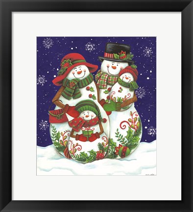 Framed Snow Family I Print