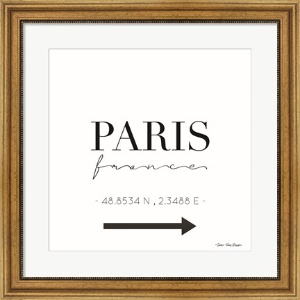 Framed Paris Sign Print