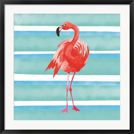 Framed Tropical Life Flamingo III Print
