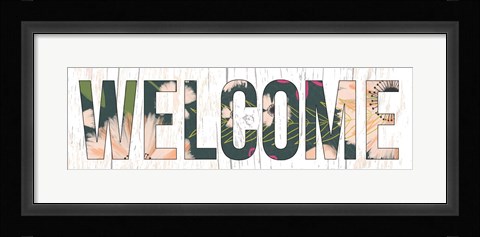 Framed Floral Welcome Print
