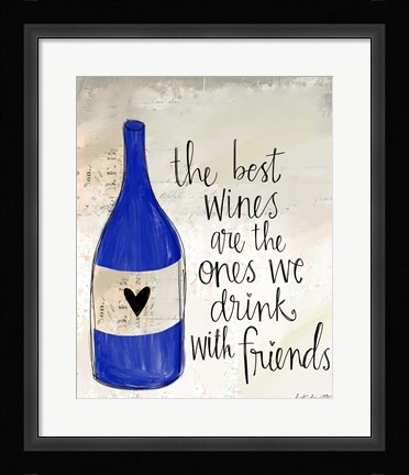 Framed Wine and Friends Print