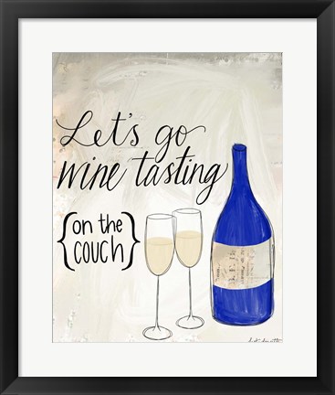 Framed Wine Tasting on the Couch Print