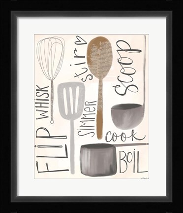 Framed Kitchen Words Print