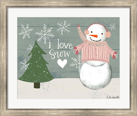Framed I Love Snow Print