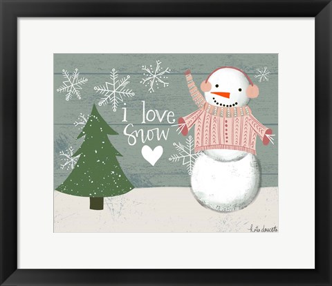 Framed I Love Snow Print
