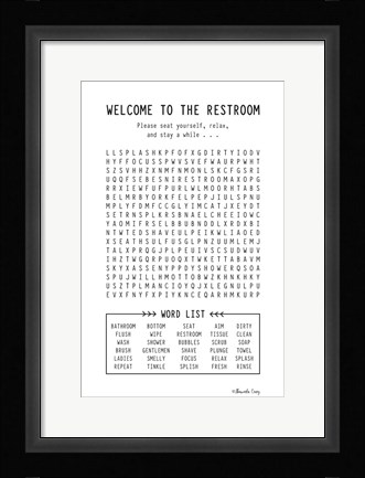 Framed Welcome to the Restroom Print