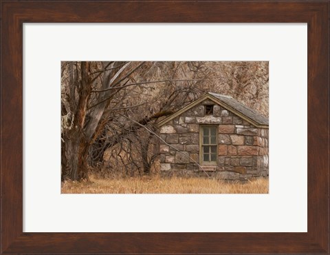 Framed Stone Cabin Print