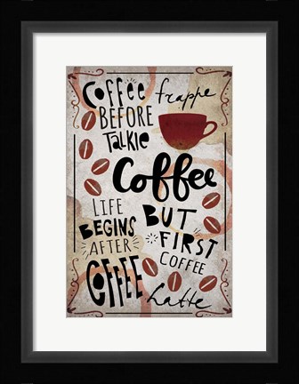 Framed Coffee Typography Print