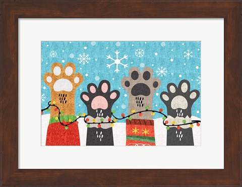 Framed Christmas Paws Print