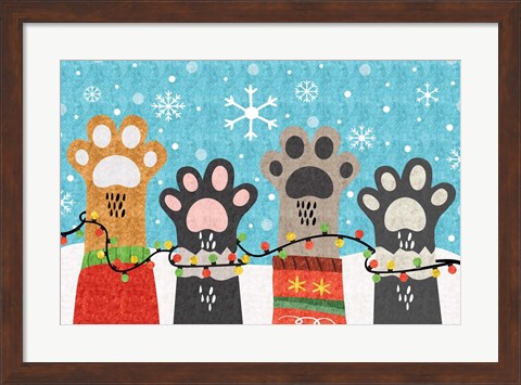Framed Christmas Paws Print