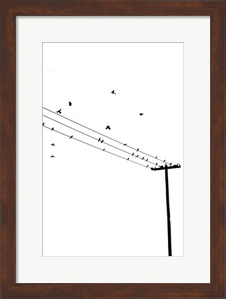 Framed Birds on a Wire Print
