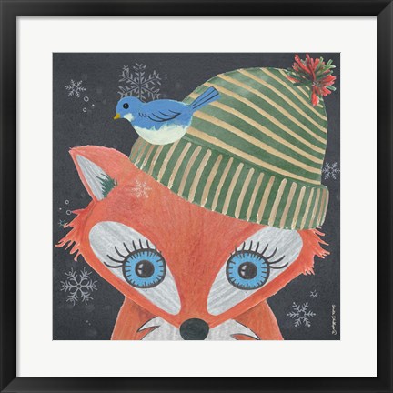 Framed Christmas Fox Print