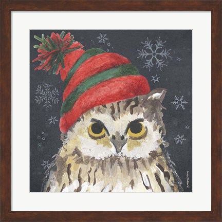 Framed Christmas Owl Print