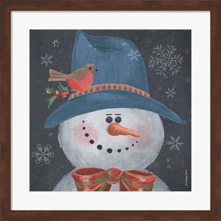 Framed Christmas Snowman Print