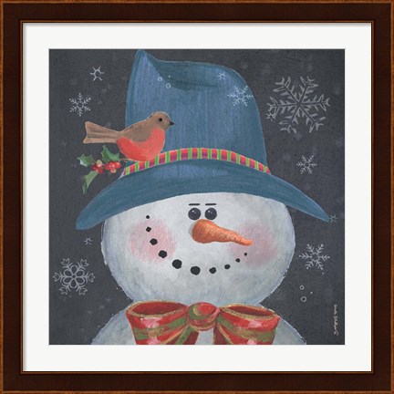 Framed Christmas Snowman Print