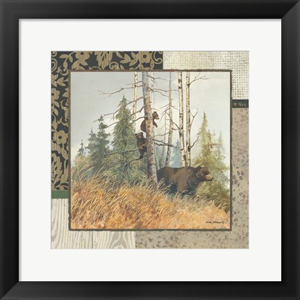 Framed Brown Bears with Border Print