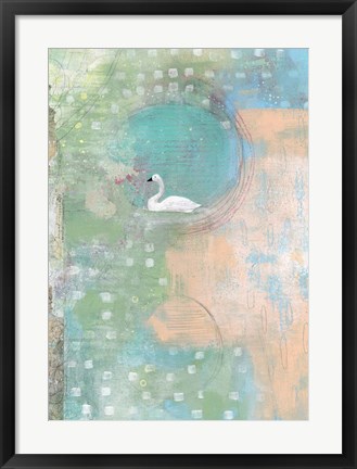 Framed Swan Pond Print