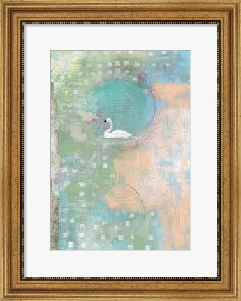 Framed Swan Pond Print