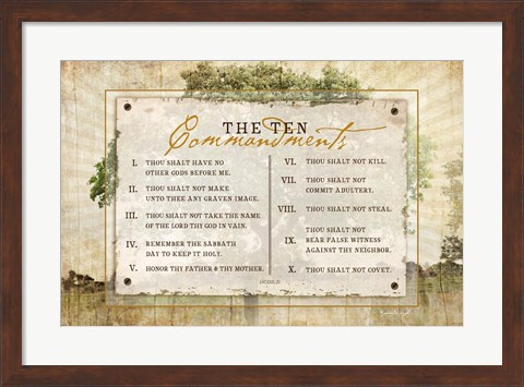 Framed 10 Commandments Print