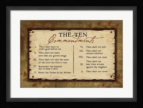 Framed 10 Commandments II Print