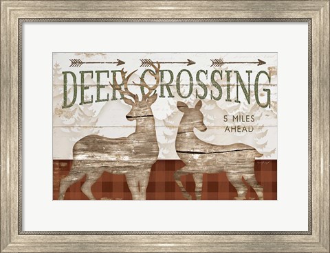 Framed Deer Crossing Print