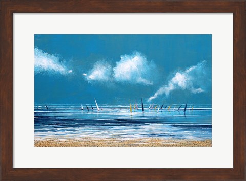 Framed Sea and Boats I Print
