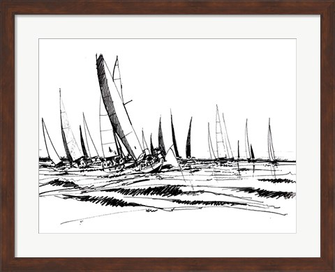 Framed Boat Sketch II Print