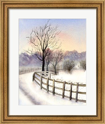 Framed Winter Scene Print