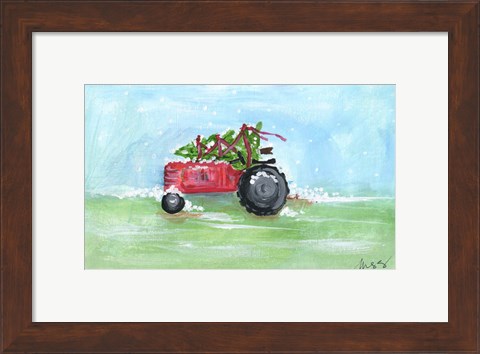 Framed Tractor Christmas Print