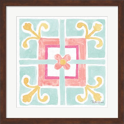 Framed Watercolorful XI Turquoise Print