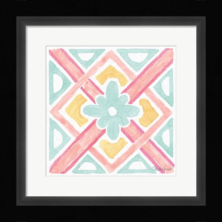 Framed Watercolorful IX Turquoise Print