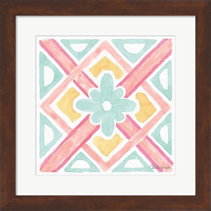 Framed Watercolorful IX Turquoise Print