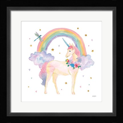 Framed Magical Friends I Dragonfly Print