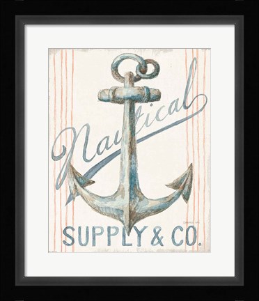 Framed Floursack Nautical V Print