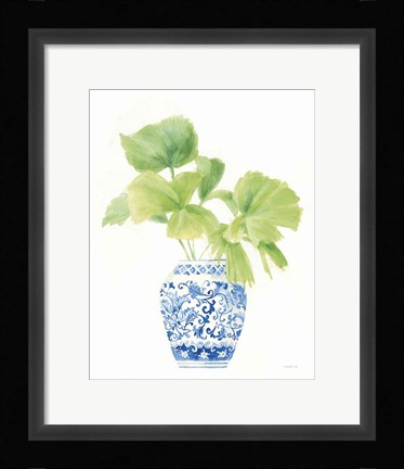 Framed Palm Chinoiserie White IV Print