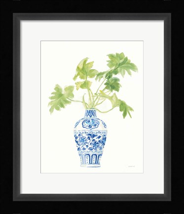 Framed Palm Chinoiserie White III Print