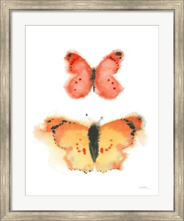 Framed Watercolor Butterflies IV Print